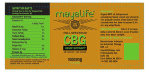 New! Mayalife CBG Tincture - 1000MG - 1 Ounce