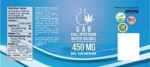 GAB Water Soluble Hemp Extract Infusion - 450MG - 1 Ounce